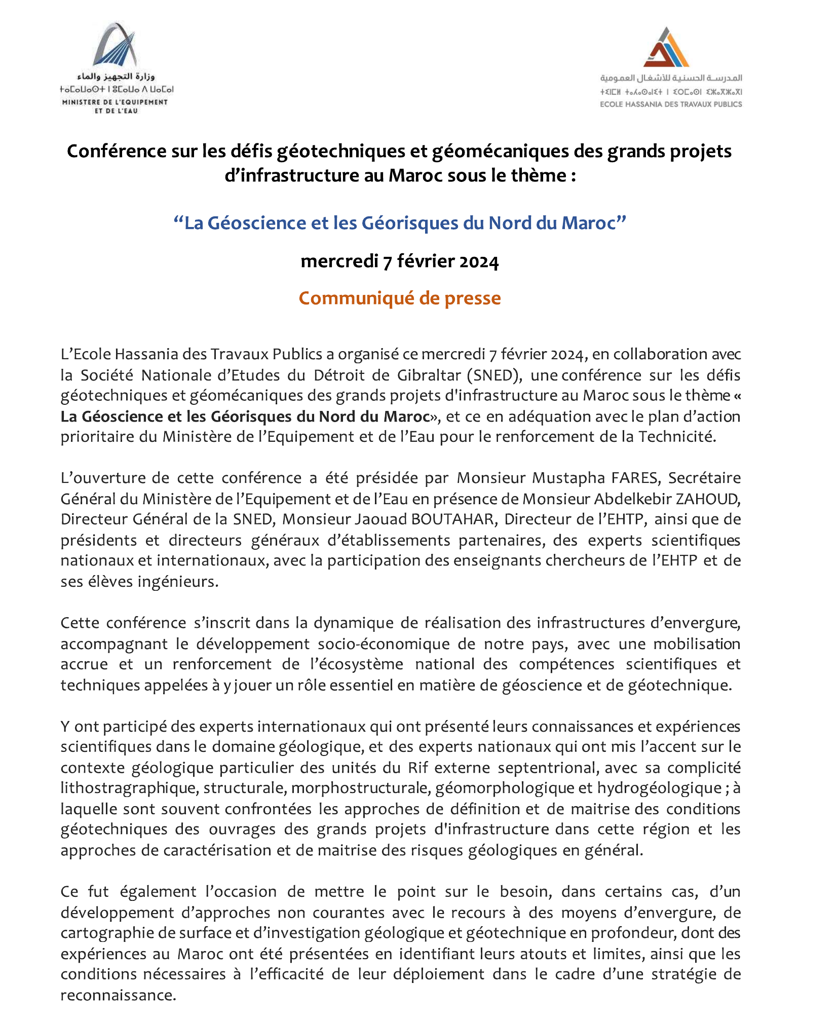 Conférence sur les défis géotechniques et géomécaniques des grands projets 0220241